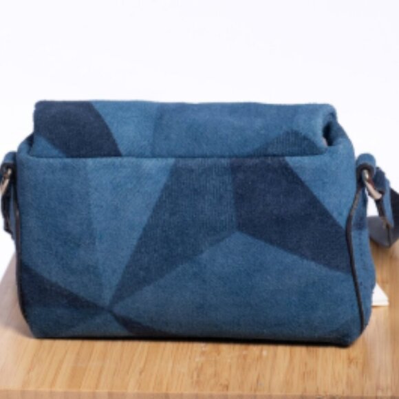 Aimee Kestenberg Broadway Suede Denim Patchwork Mini Crossbody Bag Blue NWT - Picture 2 of 8